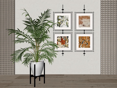 现代室内绿植盆栽植物su模型