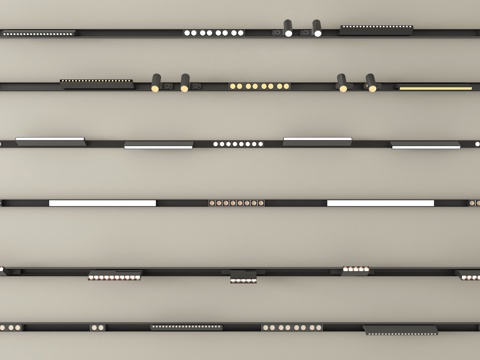 现代筒灯射灯 轨道射灯 线形射灯su模型