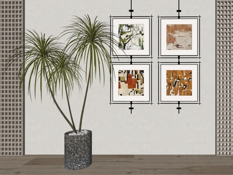 现代室内绿植盆栽植物su模型