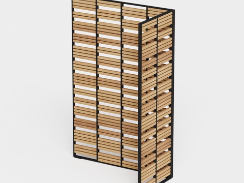 gloster  - 现代柚木 屏风隔断su模型