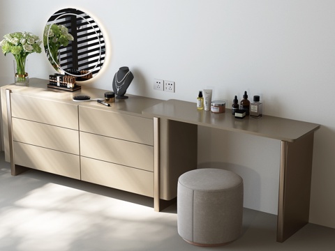 现代梳妆台 现代意式梳妆台 意式梳妆台su模型