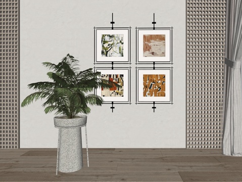 现代室内绿植盆栽植物su模型