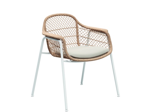 gloster  - 现代椅 餐椅 藤编单人椅su模型