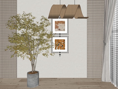 现代室内绿植盆栽植物su模型