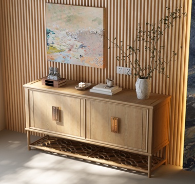 新中式玄关柜 新中式边柜 宋氏边柜 宋氏玄关柜su模型