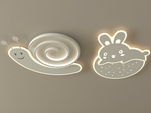  现代吸顶灯 卡通吸顶灯 儿童房吸顶灯3d模型 