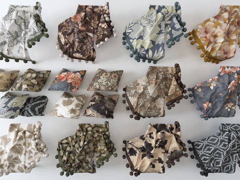  抱枕沙发毯3d模型 