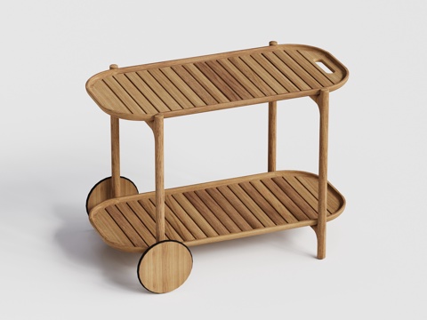 gloster 户外茶几 柚木推车茶几su模型