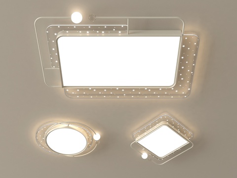  现代简约吸顶灯 客厅吸顶灯3d模型 
