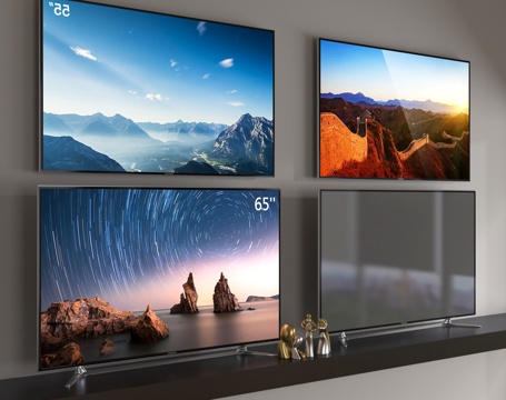 现代电视机 壁挂式电视 智能电视su模型