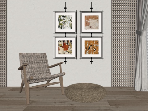 现代休闲座椅su模型