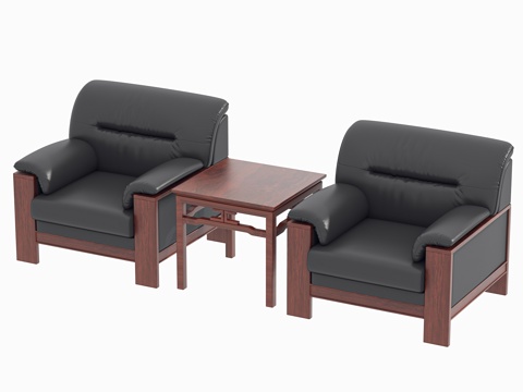 现代办公沙发 休闲沙发 洽谈沙发 接待沙发 等候沙洽 洽谈椅su模型