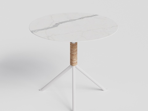 gloster  - 现代圆桌 大理石 岩板桌 金属桌su模型