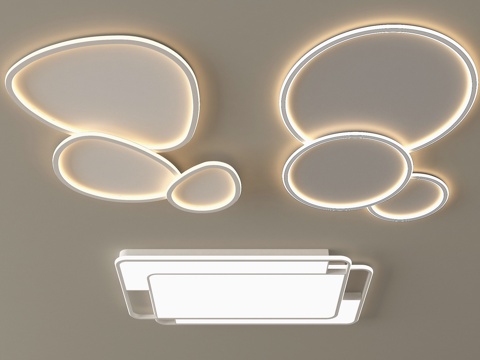 现代吸顶灯 客厅吸顶灯su模型