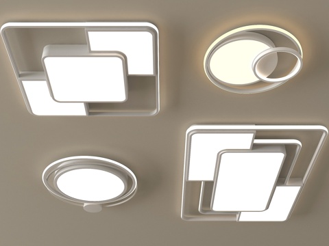  现代简约吸顶灯 客厅吸顶灯3d模型 