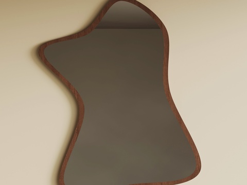 现代中古镜子 异形镜 化妆镜 梳妆镜su模型