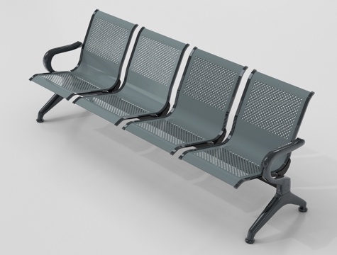 现代公共座椅 联排座椅 休息椅  等候椅su模型