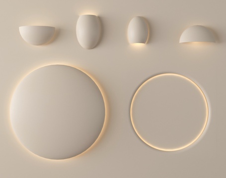 现代石膏灯 嵌入式石膏灯 壁灯su模型