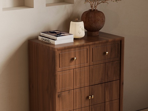 新中式玄关柜 新中式边柜 宋氏边柜 宋氏玄关柜su模型