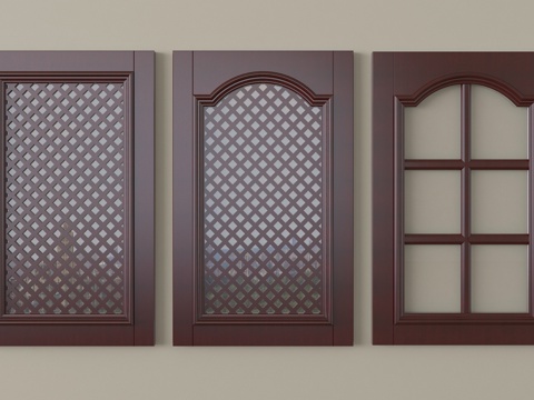 新中式门板 柜门su模型
