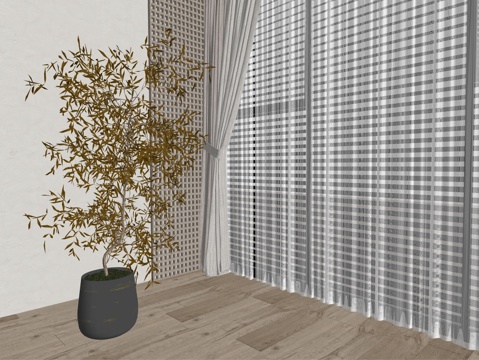现代室内绿植盆栽植物su模型
