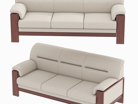 现代三人沙发 接待沙发 休闲沙发 等候沙发 办公沙发 皮质沙su模型