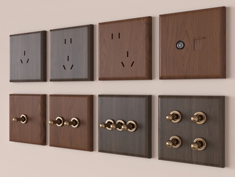 中古风开关插座组合su模型