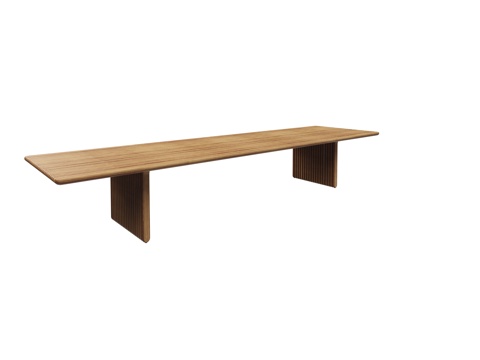 gloster  - 现代户外餐桌 柚木餐桌su模型