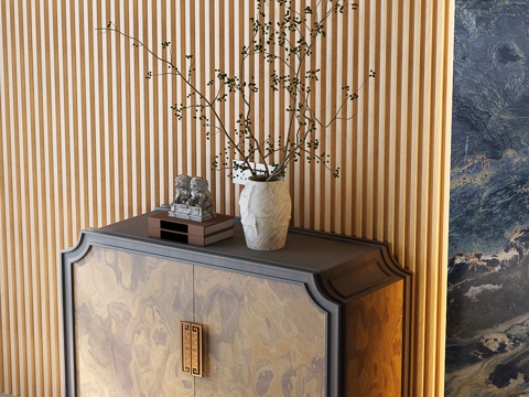 新中式边柜 新中式装饰柜 新中式玄关柜 宋氏边柜 宋氏玄关柜su模型