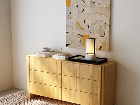 现代中古边柜 现代中古玄关柜 现代中古装饰柜su模型