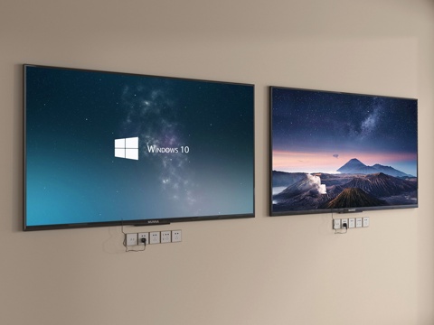 现代电视机 壁挂式电视 智能电视 显示器su模型