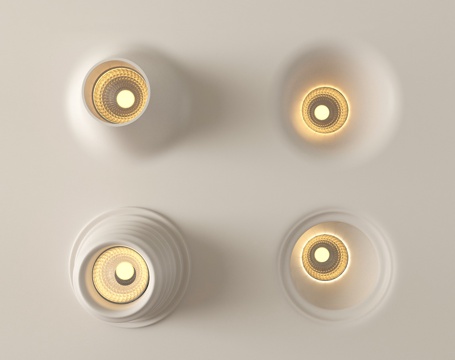 现代石膏灯 筒灯射灯su模型