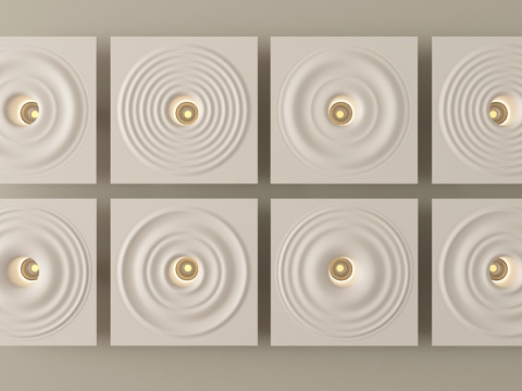 现代石膏灯 波纹灯筒灯射灯su模型