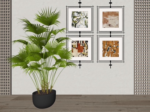 现代室内绿植盆栽植物su模型