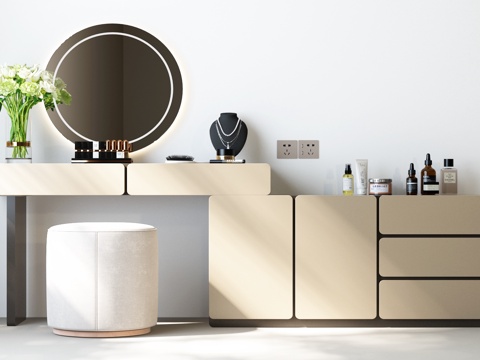 现代梳妆台 现代意式梳妆台su模型