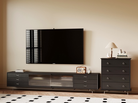 法式复古电视柜 边柜 装饰柜su模型