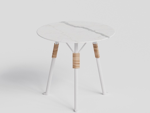 gloster  - 现代圆桌 大理石 岩板桌 金属桌 茶几su模型