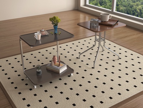 中古风边几 可移动边几 地毯su模型