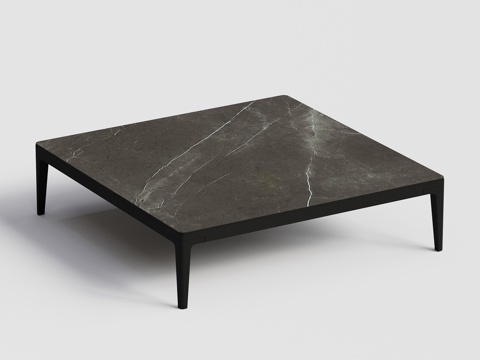 gloster  - 现代茶几 大理石 岩板 方形茶几su模型