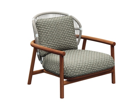 gloster  - 现代户外沙发 单人 绳编 柚木 单人休su模型