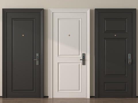 法式单开门 房门 卧室门 平开门 木门su模型