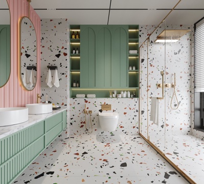 现代卫生间 洗手台 台盆 浴室su模型