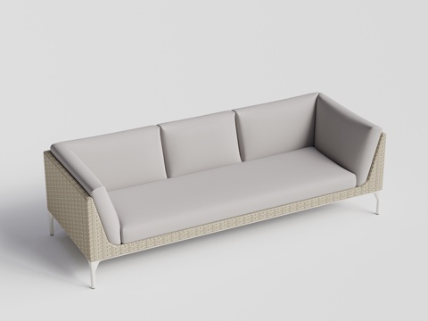 DEDON - 现代户外沙发 双人 三人沙发 藤编沙发su模型