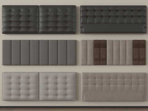  现代床品 床头 床靠背3d模型 