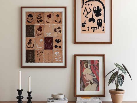 中古风抽象挂画su模型