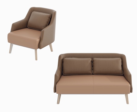 现代办公沙发 休闲沙发 洽谈沙发 接待沙发 等候沙洽 洽谈椅su模型