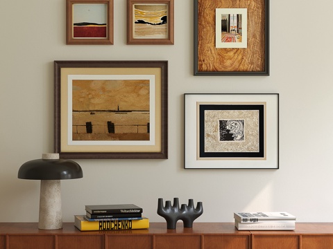 侘寂中古挂画组合su模型