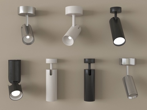 现代筒灯射灯 转向式su模型