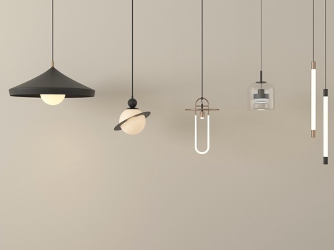 现代简约吊灯 金属吊灯 小吊灯su模型