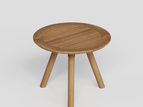 gloster 户外茶几 圆形柚木茶几 边几su模型